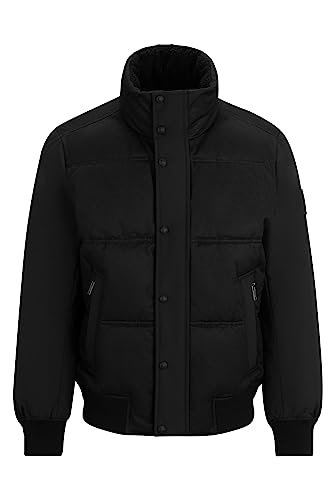 BOSS Herren Oglitch Relaxed-Fit Steppjacke aus Material-Mix Schwarz 44 von BOSS