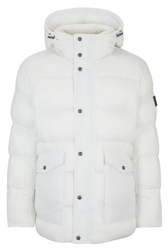 BOSS Herren Oneon-W Wasserabweisender Relaxed-Fit Parka mit Logo-Aufnäher Weiß 50 von BOSS