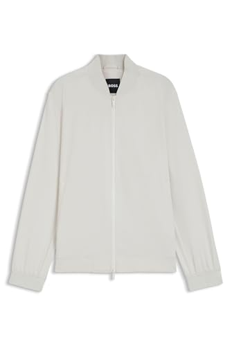 BOSS Herren P-Hanry-BMB-WGPK253F Wasserabweisende Jacke aus Performance-Stretch-Gewebe Weiß 46 von BOSS
