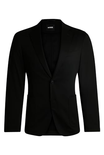 BOSS Herren P-Hanry-J-WG-233 Gemustertes Slim-Fit Sakko aus funktionalem Stretch-Jersey Schwarz 50 von BOSS