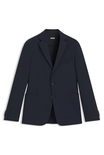 BOSS Herren P-Hanry-J-WG-233 Slim-Fit Sakko aus Performance-Stretch-Jersey Dunkelblau 54 von BOSS