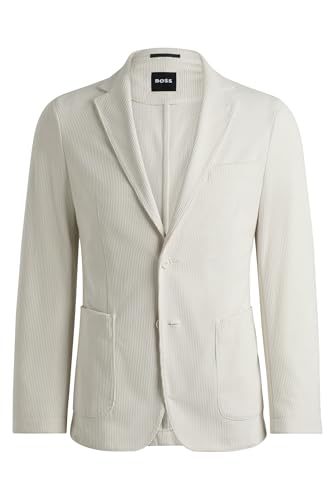BOSS Herren P-Hanry-WG-241 Slim-Fit Sakko aus Performance-Cord Weiß 50 von BOSS