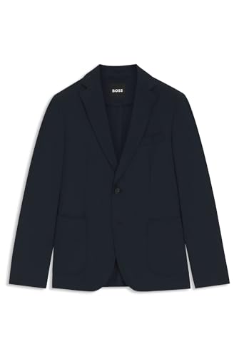 BOSS Herren P-Hanry-WG-PK-253F Verstaubares Slim-Fit Sakko aus wasserabweisendem Stretch-Gewebe Dunkelblau 54 von BOSS