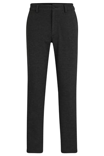 BOSS Herren P-Kaiton Slim-Fit Hose aus Strukturiertem Performance-Stretch-Gewebe Schwarz 48 von BOSS