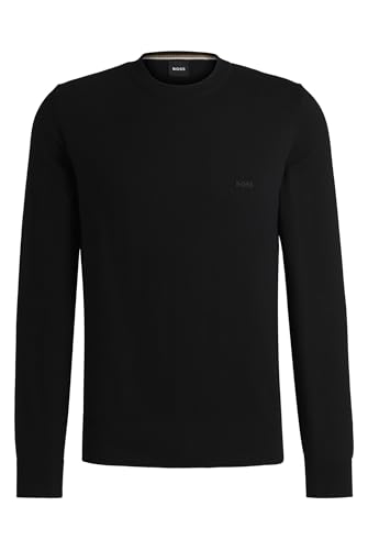 BOSS Herren Pacas-L Pullover aus Baumwolle mit Logo-Stickerei Schwarz001 L von BOSS