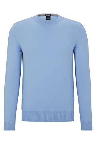 BOSS Herren Pacas-L Regular-Fit Pullover aus Reiner Baumwolle mit Logo-Stickerei Hellblau S von BOSS