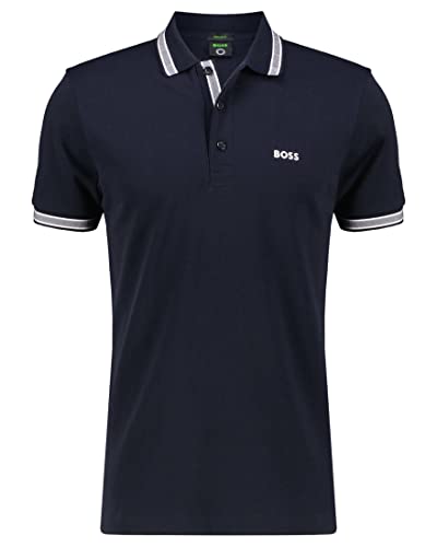 BOSS Herren Paddy Curved Polohemd, Dunkelblau, 3XL EU von BOSS
