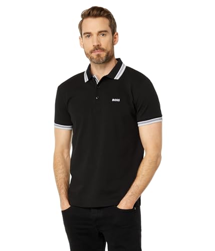 BOSS Herren Paddy Kurzarm-Poloshirt Polohemd, Schwarz, XX-Large von BOSS