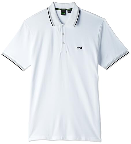 BOSS Herren Paddy Poloshirt Polohemd, Klassisches Weiß, XL von BOSS