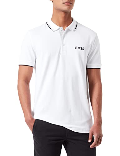 BOSS Green Herren Poloshirt Paddy Pro Weiß Large von BOSS