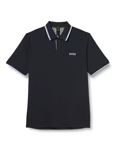 BOSS Herren Paddy Pro Poloshirt aus Baumwoll-Mix mit Kontrast-Details Dunkelblau M von BOSS