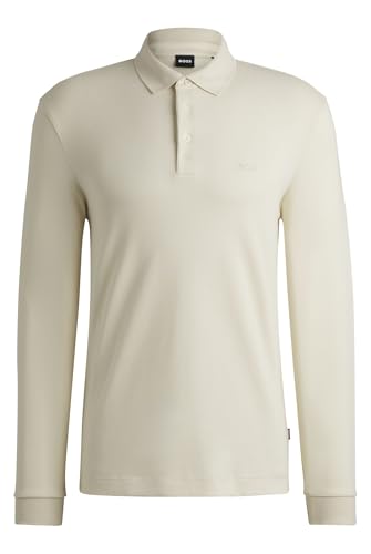 BOSS Herren Pado 30 Regular-Fit Poloshirt aus Interlock-Baumwolle Weiß M von BOSS