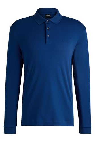 BOSS Herren Pado 30 Poloshirt aus Interlock-Baumwolle mit Logo-Stickerei Hellblau L von BOSS