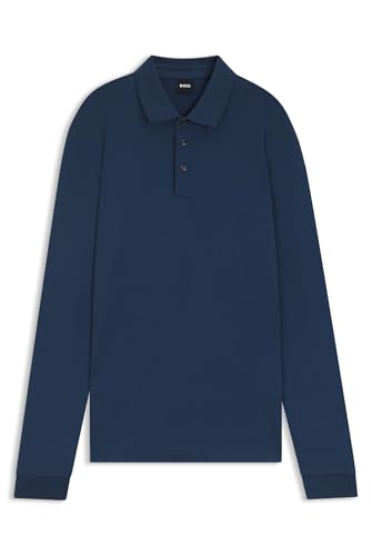 BOSS Herren Pado 30 Regular-Fit Poloshirt aus Interlock-Baumwolle Hellblau XXL von BOSS