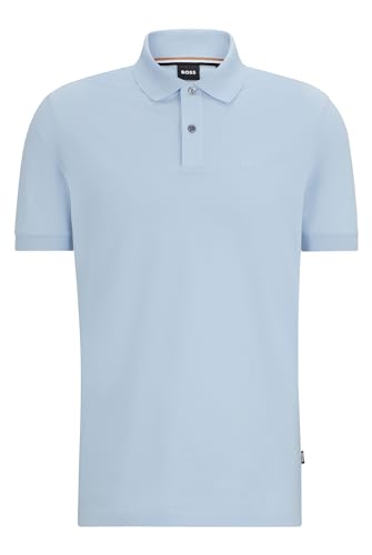 BOSS Herren Pallas Regular-Fit Poloshirt aus Baumwolle mit Logo-Stickerei Hellblau M von BOSS