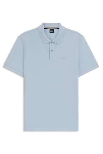 BOSS Herren Pallas Pallas Poloshirt aus Baumwoll-Piqué mit Logo-Details Hellblau XXL von HUGO BOSS