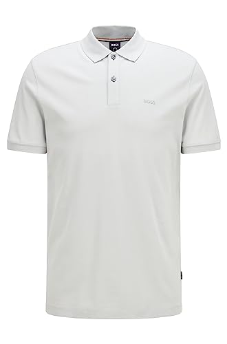 BOSS Herren Pallas Poloshirt aus Bio-Baumwolle mit Logo-Stickerei Hellgrau XXL von BOSS