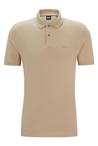 BOSS Herren Pallas Poloshirt aus Bio-Baumwolle mit Logo-Stickerei Khaki XL von BOSS