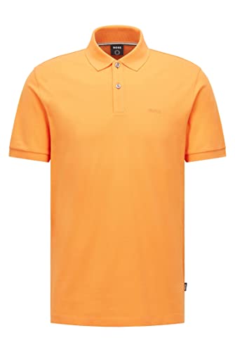 BOSS Herren Pallas Poloshirt aus Bio-Baumwolle mit Logo-Stickerei Orange L von BOSS