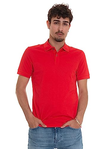 BOSS Herren Pallas Regular-Fit Poloshirt aus Baumwolle mit Logo-Stickerei Rot L von BOSS