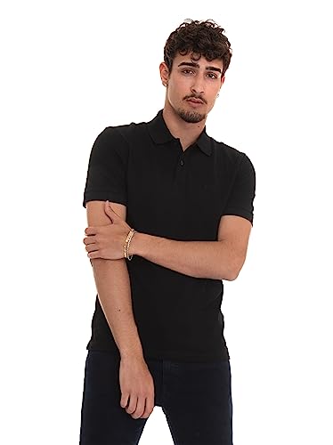 BOSS Herren Pallas Regular-Fit Poloshirt aus Baumwolle mit Logo-Stickerei Schwarz L von HUGO BOSS