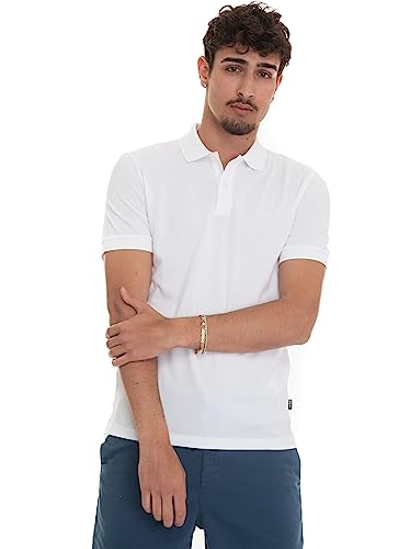 BOSS Herren Pallas Regular-Fit Poloshirt aus Baumwolle mit Logo-Stickerei Weiß M von BOSS