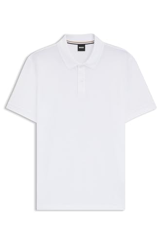 BOSS Herren Pallas Pallas Poloshirt aus Baumwoll-Piqué mit Logo-Details Weiß M von HUGO BOSS
