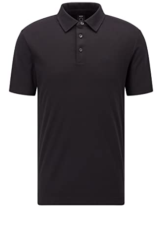 BOSS Herren Palosh 30 Slim-Fit Poloshirt aus Baumwolle mit gummiertem Logo Schwarz001 M von HUGO BOSS