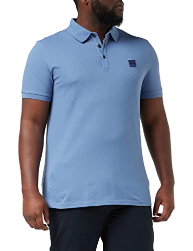 BOSS Herren Passenger Slim-Fit Poloshirt aus Stretch-Baumwolle mit Logo-Aufnäher Hellblau XXXL von BOSS