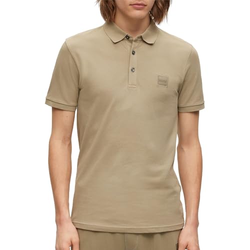 BOSS Herren Passenger Slim-Fit Poloshirt aus Stretch-Baumwolle mit Logo-Aufnäher Hellgrün M von BOSS