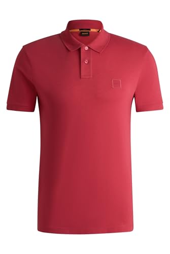 BOSS Herren Passenger Slim-Fit Poloshirt aus Stretch-Baumwolle mit Logo-Aufnäher Hellrot L von BOSS