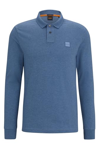 BOSS Herren Passerby Slim-Fit Poloshirt aus Stretch-Baumwolle mit Logo-Aufnäher Hellblau XS von BOSS