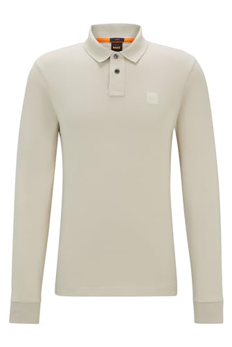 BOSS Herren Passerby Slim-Fit Poloshirt aus Stretch-Baumwolle mit Logo-Aufnäher Hellbeige XL von BOSS