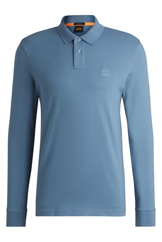 BOSS Herren Passerby Slim-Fit Poloshirt aus elastischem Baumwoll-Piqué Hellblau M von BOSS
