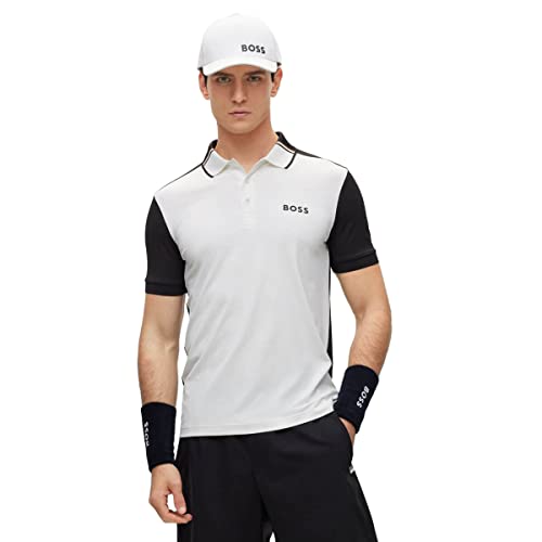 BOSS Herren Patteo MB 8 x Matteo Berrettini Poloshirt mit Logo Weiß L von BOSS