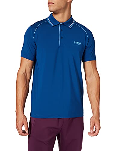 BOSS Herren Pauletech Polohemd, Bright Blue432, XL von BOSS