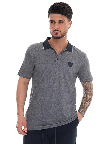 BOSS Herren PeOxford Poloshirt aus Oxford-Baumwolle mit Logo-Aufnäher Dunkelblau XXXL von BOSS