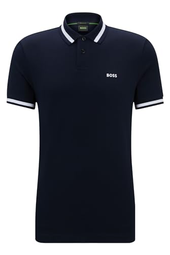 BOSS Herren Pio IN Poloshirt aus Baumwoll-Piqué mit Kontrast-Details Dunkelblau M von BOSS