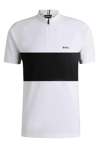 BOSS Herren Pollan ASP Sportives Poloshirt aus einem Baumwoll-Mix mit Blockstreifen Weiß XXL BOSS Herren Pollan ASP Sportives Poloshirt aus einem Baumwoll-Mix mit Blockstreifen Weiß XXL von BOSS