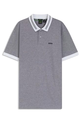 BOSS Herren Polo TL Poloshirt aus Baumwoll-Piqué mit Punkte-Print Weiß XL von BOSS