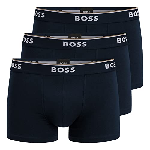 BOSS Herren Power Boxer Trunks Unterhosen Cotton Stretch 3er Pack, Farbe:Blau, Wäschegröße:2XL, Artikel:-480 Navy von BOSS