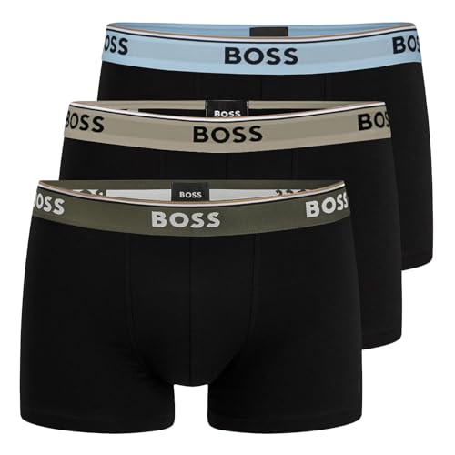 BOSS Herren Trunks Power Boxer Unterhosen Cotton Stretch 3er Pack, Farbe:Schwarz, Wäschegröße:L, Artikel:-975 Black Multi von BOSS