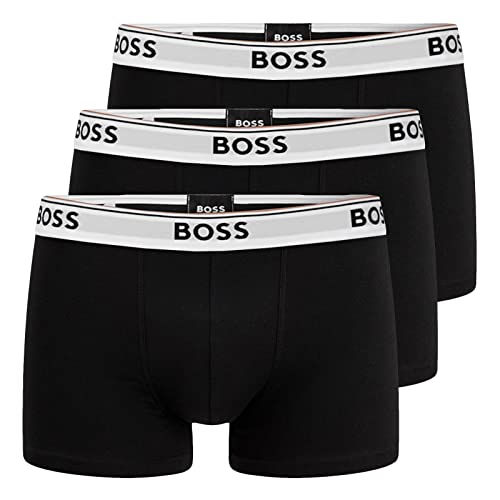 BOSS Herren Power Boxer Trunks Unterhosen Cotton Stretch 3er Pack, Farbe:Schwarz, Wäschegröße:M, Artikel:-994 Open Black von BOSS