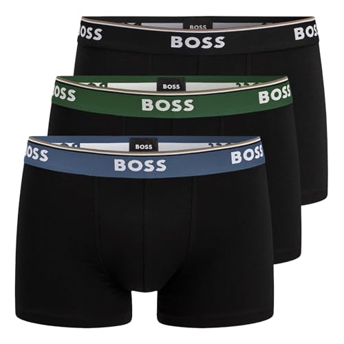 BOSS Herren Trunks Power Boxer Unterhosen Cotton Stretch 3er Pack, Farbe:Schwarz, Wäschegröße:XL, Artikel:-962 Black Multi von BOSS