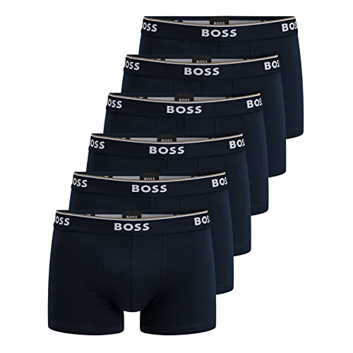 BOSS Herren Power Boxer Trunks Unterhosen Cotton Stretch 6er Pack, Farbe:Blau, Wäschegröße:2XL, Artikel:-480 Navy von BOSS