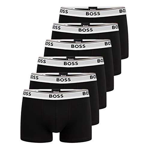 BOSS Herren Power Boxer Trunks Unterhosen Cotton Stretch 6er Pack, Farbe:Schwarz, Wäschegröße:S, Artikel:-994 Open Black von BOSS