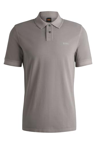 BOSS Herren Prime Poloshirt aus Baumwoll-Piqué mit Logo-Print Hellgrau M BOSS Herren Prime Poloshirt aus Baumwoll-Piqué mit Logo-Print Hellgrau M von BOSS