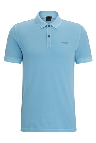 BOSS Herren Prime Slim-Fit Poloshirt aus Baumwoll-Piqué Hellblau M von BOSS
