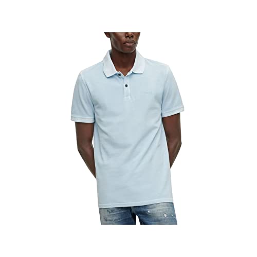 BOSS Herren Prime Slim-Fit Poloshirt aus Baumwoll-Piqué Hellblau S von BOSS