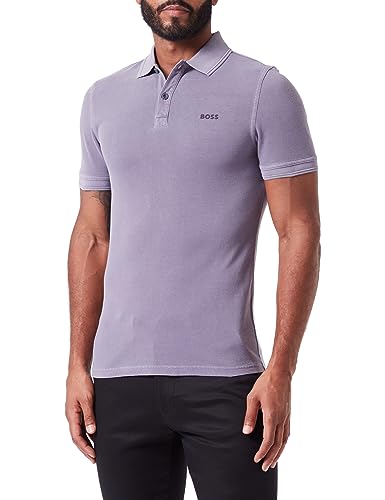 BOSS Herren Prime Slim-Fit Poloshirt aus Baumwoll-Piqué Lila S von BOSS